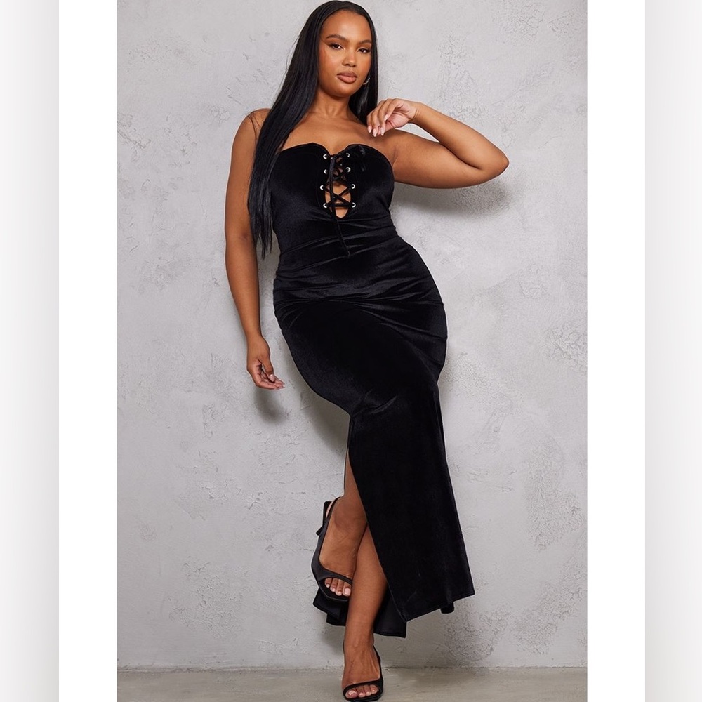 PLT Velvet Lace Up Dress